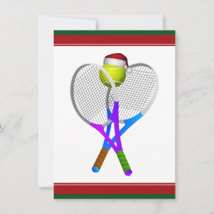 Invitation Balle de Tennis de Noël et raquettes