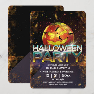 Invitation Balle Disco Citrouille Halloween Soirée