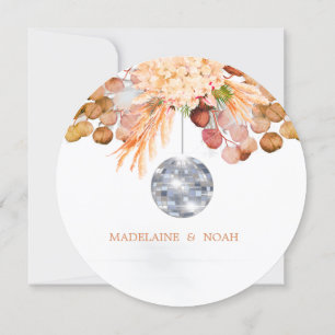 Invitation Balle disco Floral Élégant Chic Répétition de mari