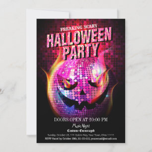 Invitation Balle Disco Jack-O-Lantern