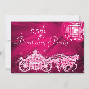 Invitation Balle Disco, Princesse Coach & Chevaux 65e Anniver