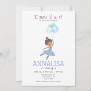 Invitation Ballerina Anniversaire, Danse et Twirl Tutu