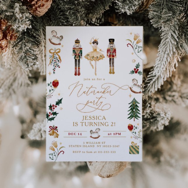 Invitation Ballerina anniversaire de enfant de Nutcracker en  (Créateur téléchargé)