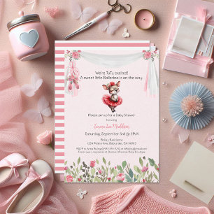 Invitation Ballerina Baby Girl Douche Tutu Elégant Kangaroo