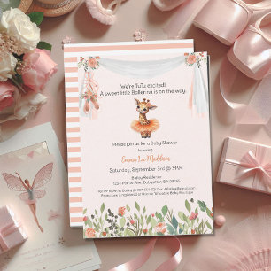Invitation Ballerina Baby Girl Douche Tutu Excitée Giraffe