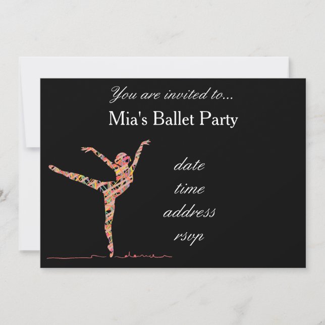 Invitation Ballerina ballet fille (Devant)