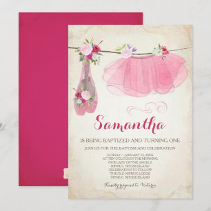 Invitation Ballerina Baptême et chaussures de ballet Tutu ann