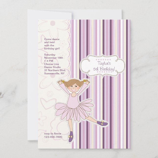 Invitation Ballerina Cute (Devant)