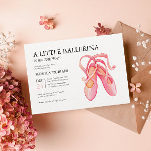 Invitation Ballerina Dancer Fille Baby shower Minimaliste Cha