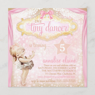 Invitation Ballerina, danseuse minuscule Vintage du GC