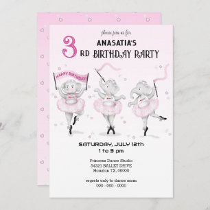 Invitation Ballerina Elephant Dance Considérant