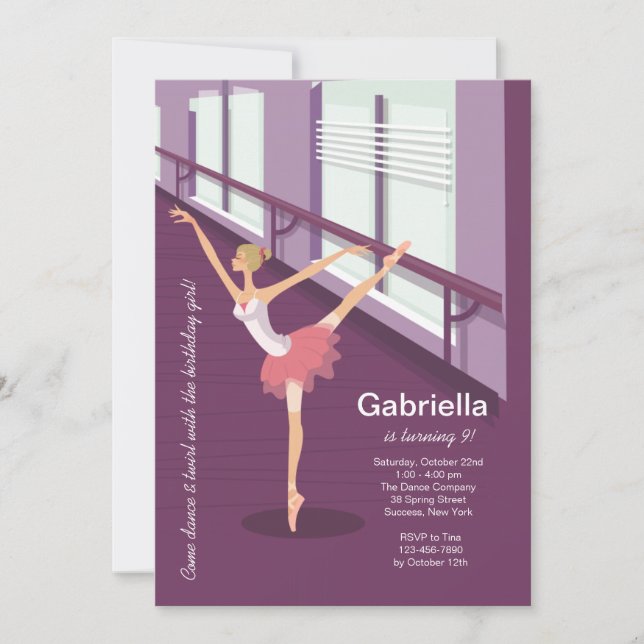 Invitation Ballerina Girl (Devant)