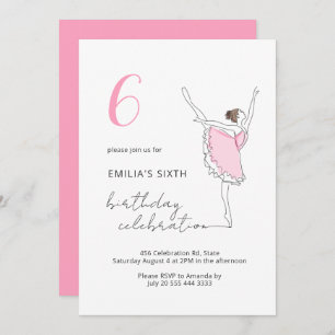 Invitation Ballerina Pretty Rose N'Importe Quel Âge Danseur A