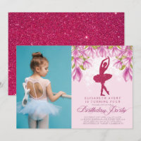 Ballerina rose photo d'anniversaire