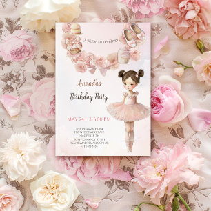 Invitation Ballerina rose sucrée Anniversaire