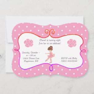 Invitation Ballerine Anniversaire Rose