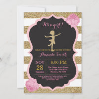Ballerine Baby Shower Rose et Paillettes Dorées