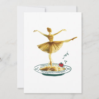 Invitation Ballerine de Spaghetti Élégante avec Nourriture To