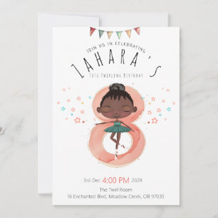 Invitation Ballerine Noire 8e Anniversaire