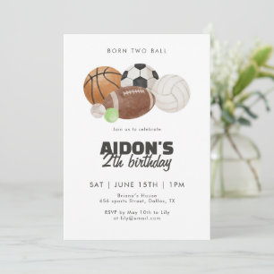 Invitation Balles de sports Born Two Ball pour les enfants po