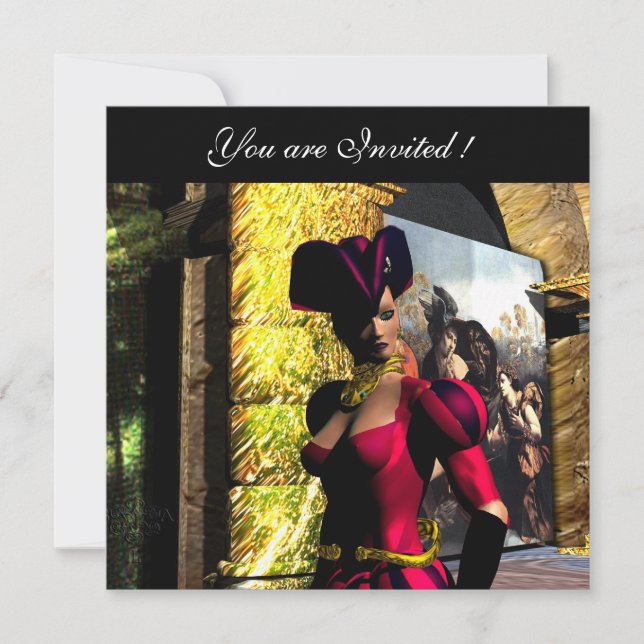 Invitation BALLET ANDROID - XÉNIE DANS L'ORBITRE, rouge noir (Devant)