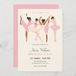Invitation Ballet Ballerina élégant anniversaire