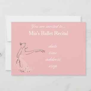 Invitation Ballet Considérant concert ballerine rose