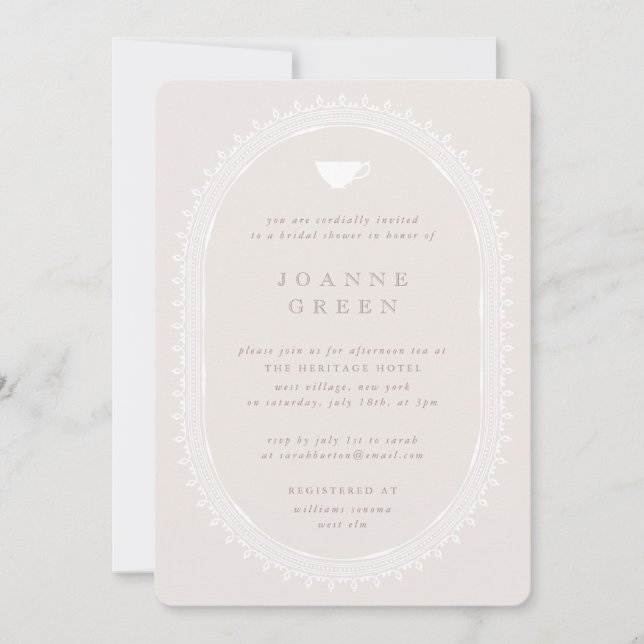 Invitation Ballet Pink Thé de l'après-midi Mariée/Wedding sho (Devant)