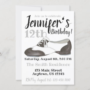 Invitation Ballet Slipper Danse Chaussure Anniversaire Fête C