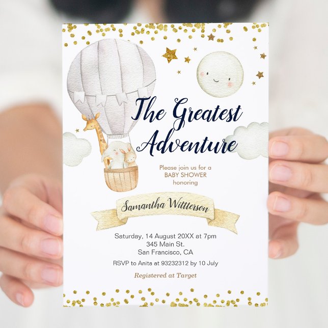 Invitation Ballon à air chaud sur le plus grand baby shower d (Créateur téléchargé)