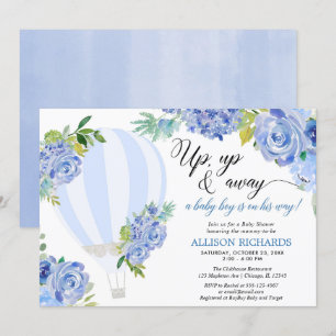 Invitation Ballon à air chaud vers le haut et vers le bas bab