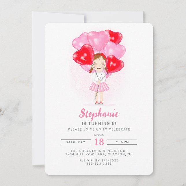 Invitation Ballon Anniversaire Chérie  (Devant)
