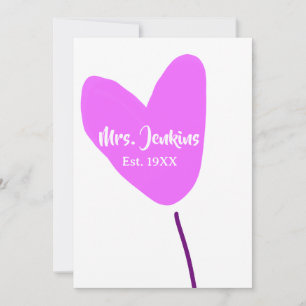 Invitation Ballon cœur rose Mme ajouter nom est. Ajouter anné