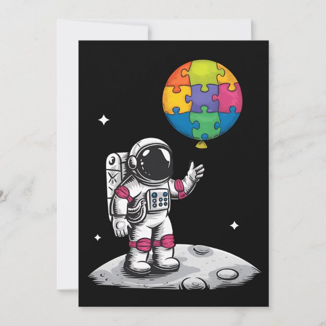 Invitation Ballon d'astronaute autiste Espace Sensibilisation (Devant)