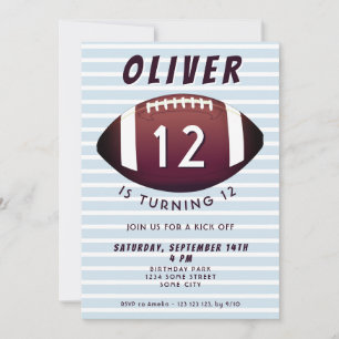 Invitation Ballon de football américain Sports Garçon Anniver