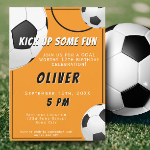 Invitation Ballon de Football Amusant Sports Enfants Annivers