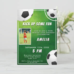 Invitation Ballon de Football Sports Enfants Anniversaire