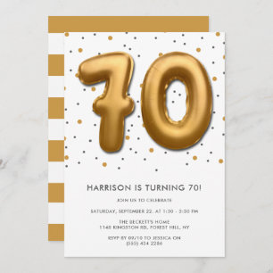 Invitation Ballon d'huile d'or moderne 70e anniversaire
