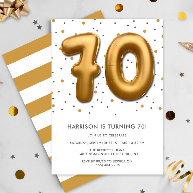 Invitation Ballon d'huile d'or moderne 70e anniversaire (Créateur téléchargé)