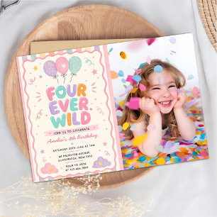 Invitation Ballon en confettis Four Ever Wild Photo de 4ème a