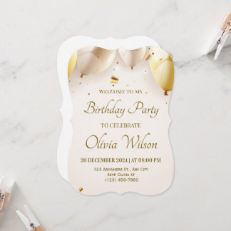 Invitation Ballon Joyeux Anniversaire – Lumineuse 