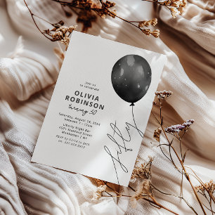 Invitation Ballon Noir Branché 50e Anniversaire