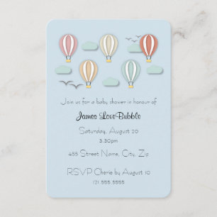 Invitation Ballons à air chaud baby shower style Papercut