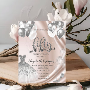 Invitation Ballons à talons hauts en argent 50e anniversaire