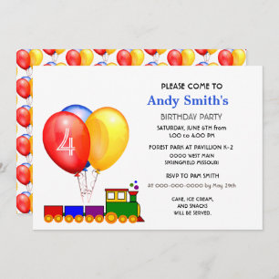 Invitation Ballons Anniversaire Boy Party