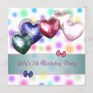 Invitation Ballons Anniversaire Pastel à Points Birthday Part