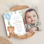 Invitation Ballons bleu ours en peluche mignon 1er anniversai<br><div class="desc">Pour une personnalisation plus avancée de cette conception,  il vous suffit de cliquer sur le bouton "Modifier en utilisant l'outil de conception" ci-dessus !</div>