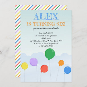 Invitation Ballons colorés fête d'anniversaire