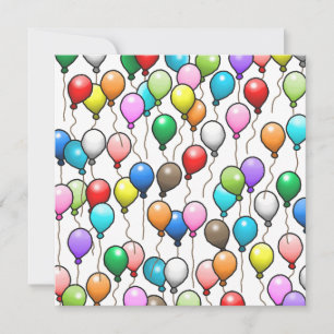 Invitation Ballons d'anniversaire colorés