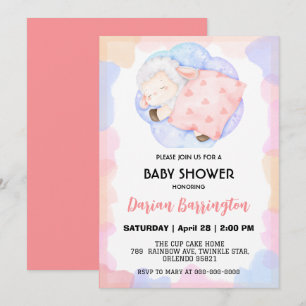 Invitation Ballons de brebis mignonette baby shower garçons